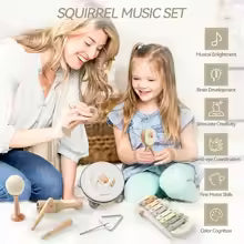 Instrumentos Musicais Montessori – Kit de Madeira para Estímulo Sensorial