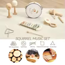Instrumentos Musicais Montessori – Kit de Madeira para Estímulo Sensorial