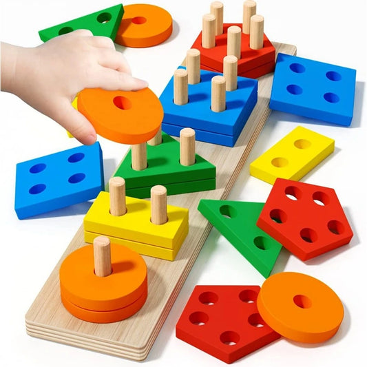 Quebra-Cabeça Montessori – Classificação de Formas e Cores
